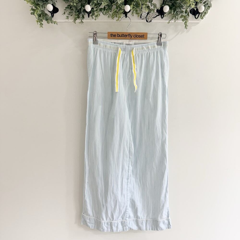 Chalmers Women’s Blue and White Striped Pajama Pants Drawstring Waist Size 8/S